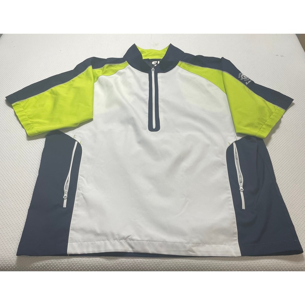 FootJoy Men's Size XL Blue White & Green Linden‎ Golf & Co SS Golf Shirt